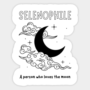 SELENOPHILE MOON AND CLOUDS Sticker